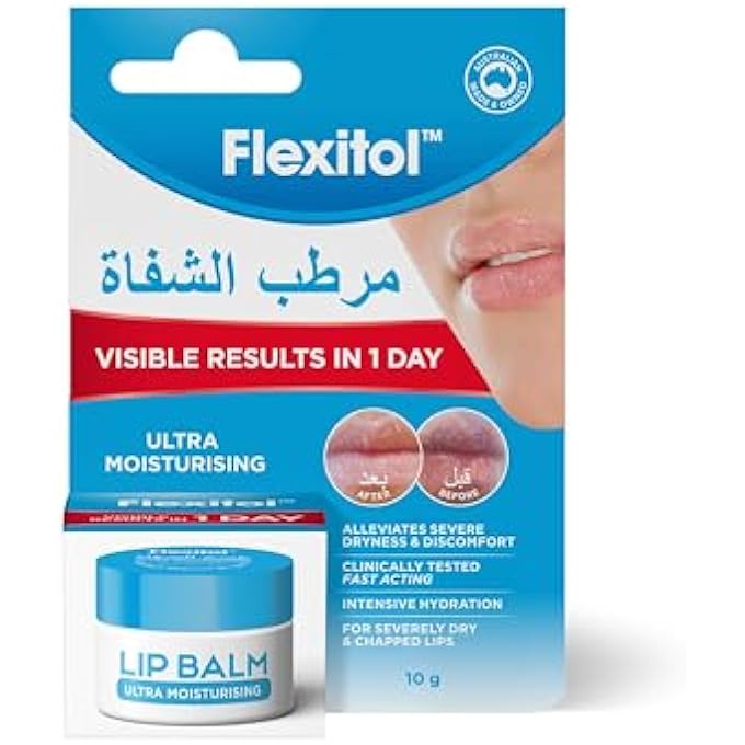 Flexitol LIP BALM TUB 10G  INTENSIVE MOISTURIZING & REPAIR FOR DRY, CHAPPED LIPS  UREA & MENTHOL FORMULA - Image 1